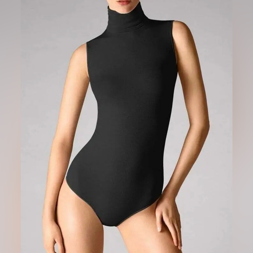 Wolford Thong Turtleneck Body Suit - Black - NWT - Size L